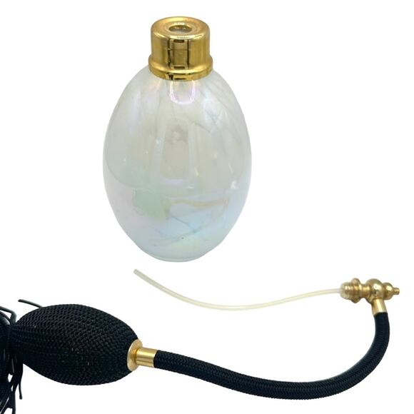 Vintage Blown Glass Swirl Perfume Bottle Atomizer - Picture 5 of 10